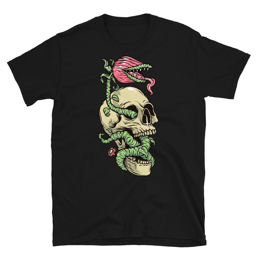 Skull and monster plant Fit Unisex Softstyle T-Shirt