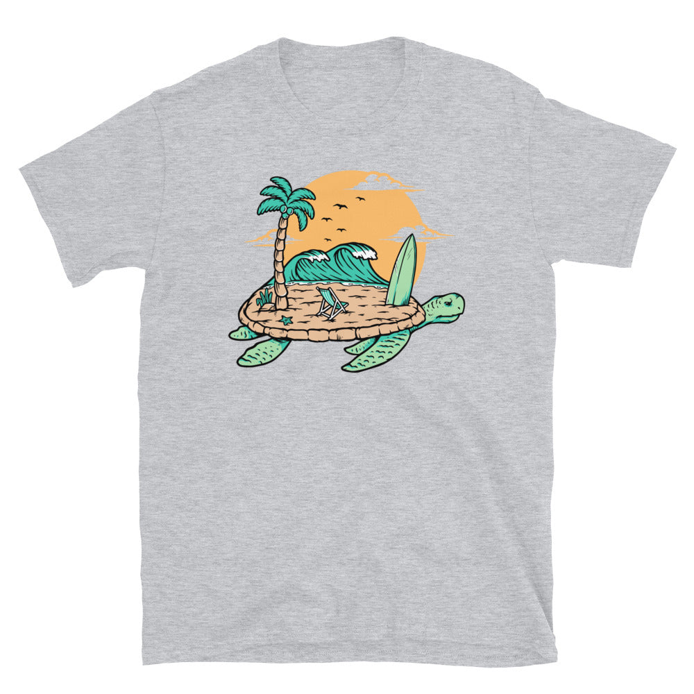 Beach and Turtle - Fit Unisex Softstyle T-Shirt