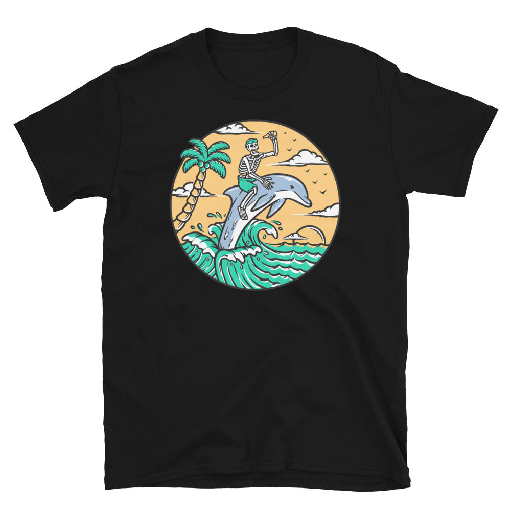 Explore the Ocean with Dolphin  Fit Unisex Softstyle T-Shirt